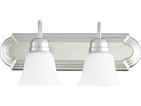 Quorum 2-Light Satin Nickel With Opal Glass Vanity Light