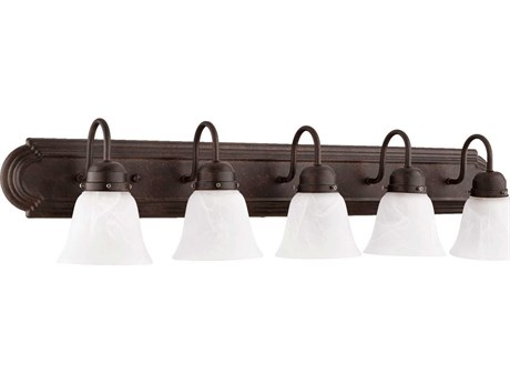 Quorum 5-Light Toasted Sienna Black Glass Vanity Light