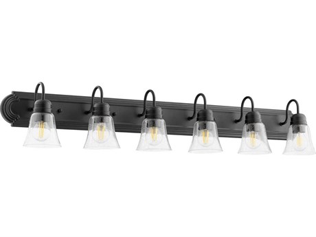 Quorum 6-Light Noir With Clear Seeded Glass Vanity Light