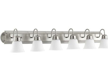 Quorum 6-Light Satin Nickel With Opal Glass Vanity Light