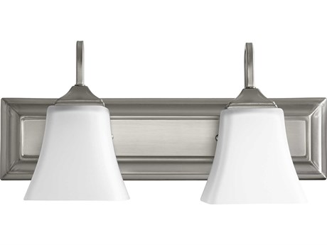 Quorum 2-Light Satin Nickel With Opal Glass Vanity Light
