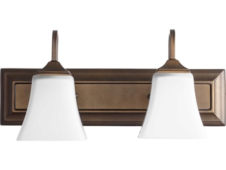 Quorum 2-Light Oiled Bronze With Satin Opal Glass Vanity Light