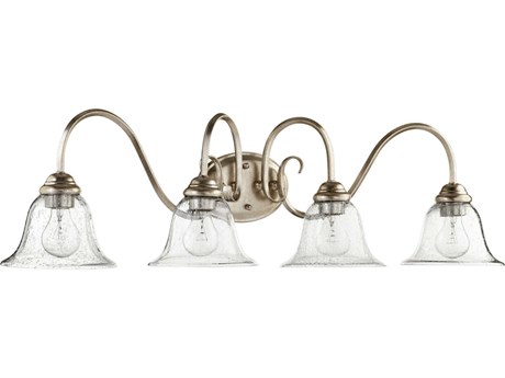Quorum Spencer 4-Light Aged Silver Leaf Traditional Vanity Light