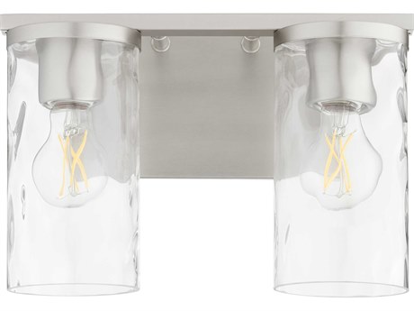 Quorum Steinway 2-Light Satin Nickel Glass Vanity Light