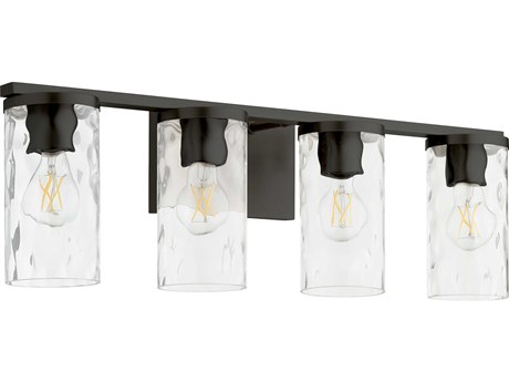 Quorum Steinway 4-Light Matte Black Glass Vanity Light