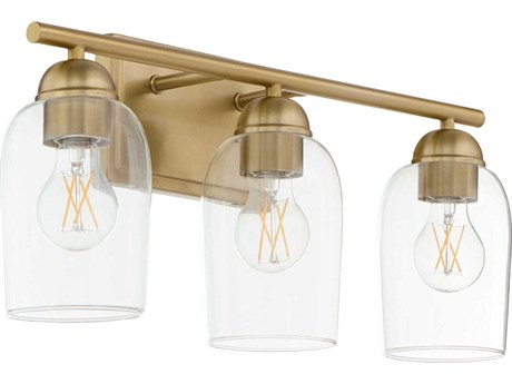 Quorum Wallinger 3-Light Aged Brass Vanity Light