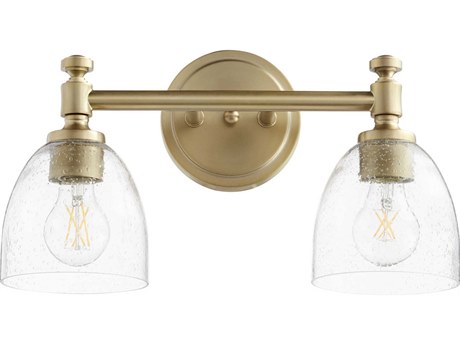 Quorum Rossington 2-Light Aged Brass Vanity Light