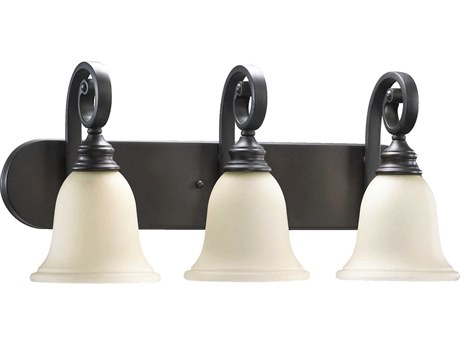 Quorum Bryant 3-Light Oiled Bronze Glass Vanity Light
