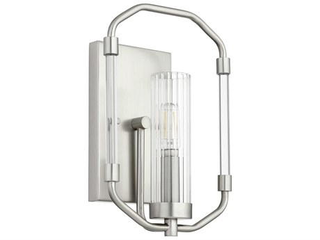 Quorum Citadel 1-Light Satin Nickel Glass Wall Sconce