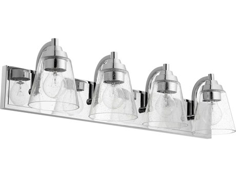 Quorum 4-Light Chrome Glass Vanity Light