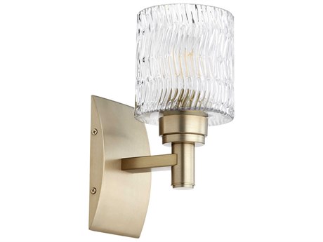 Quorum Stadium 1-Light Aged Brass Glass Wall Sconce