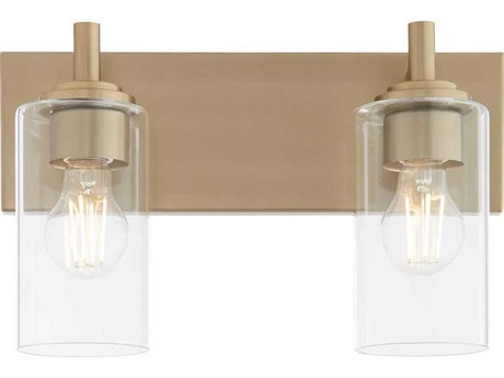 Quorum Fallstaff 2-Light Aged Brass Vanity Light