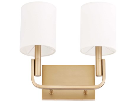 Quorum Tempo 2-Light Aged Brass Wall Sconce