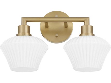 Quorum Cassini 2-Light Aged Brass Vanity Light