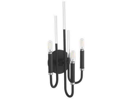 Quorum Summit 3-Light Textured Black Wall Sconce