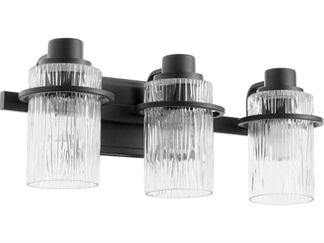 Quorum Lazo 3-Light Noir Black Glass Vanity Light