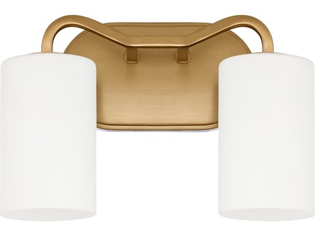 Quorum Rutherford 2-Light Brushed Brass Vanity Light