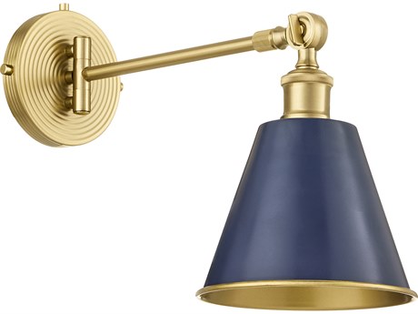 Quorum Bailey 1-Light Blue Aged Brass Swing Wall Sconce