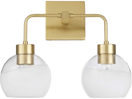 Quorum Lacy 2-Light Aged Brass Vanity Light