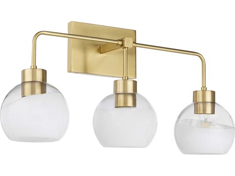 Quorum Lacy 3-Light Aged Brass Vanity Light