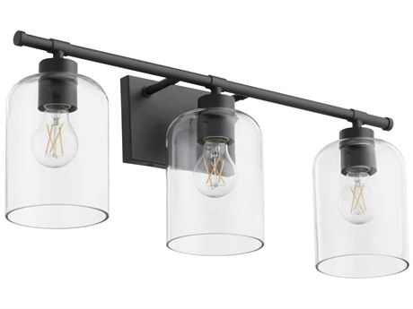 Quorum Tribute 3-Light Matte Black Glass Vanity Light