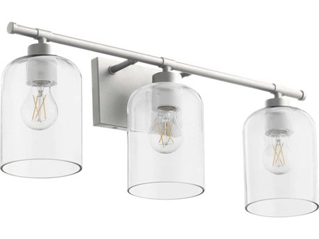 Quorum Tribute 3-Light Satin Nickel Glass Vanity Light