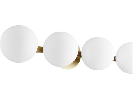 Quorum 4-Light Aged Brass Glass Vanity Light
