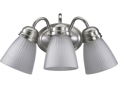 Quorum 3-Light Satin Nickel Glass Vanity Light