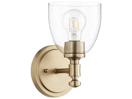 Quorum Rossington 1-Light Aged Brass Wall Sconce