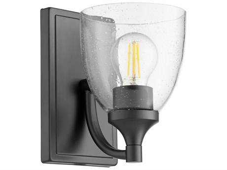 Quorum Enclave 1-Light Matte Black Glass Vanity Light