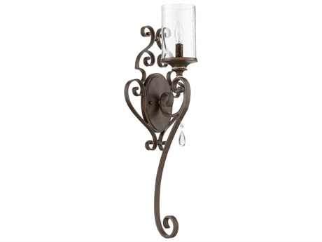 Quorum San Miguel 1-Light Vintage Copper Glass Wall Sconce