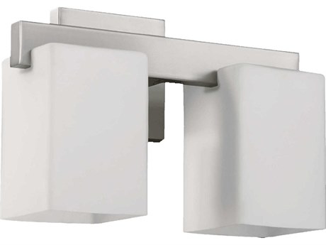 Quorum Modus 2-Light Satin Nickel Glass Vanity Light