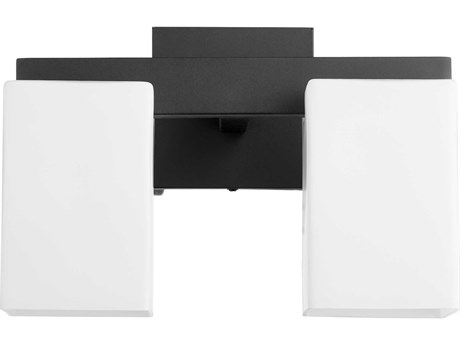 Quorum Modus 2-Light Noir Black Glass Vanity Light