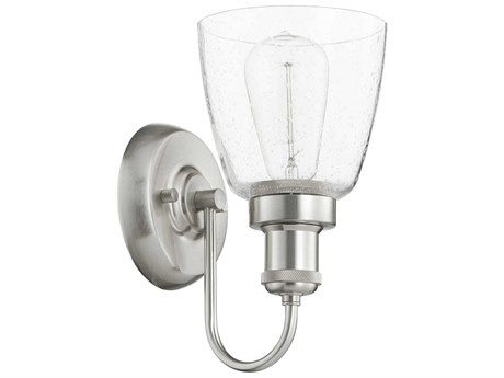 Quorum 1-Light Satin Nickel Glass Vanity Light