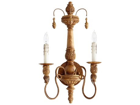 Quorum Salento 2-Light French Umber Gold Wall Sconce