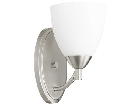 Quorum Barkley 1-Light Satin Nickel Glass Wall Sconce