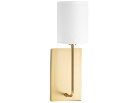 Quorum Harmony 1-Light Aged Brass White Wall Sconce