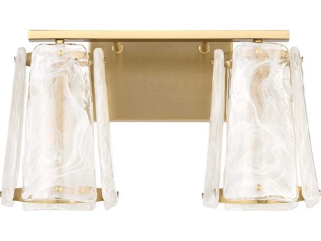 Quorum Prestige 2-Light Aged Brass Vanity Light