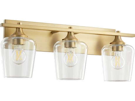 Quorum Veno 3-Light Aged Brass Vanity Light