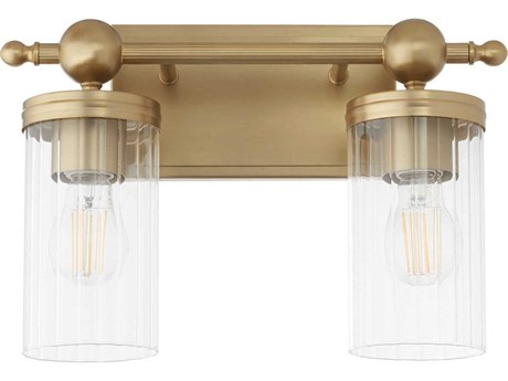 Quorum Lee Boulevard 2-Light Aged Brass Vanity Light