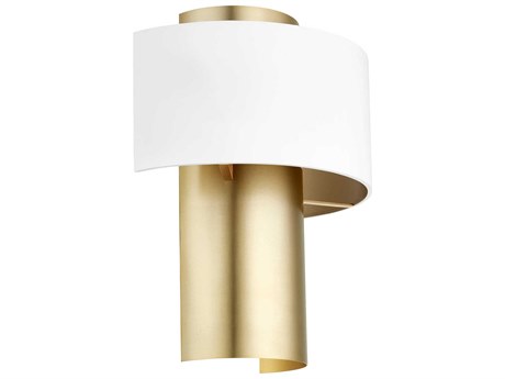 Quorum 1-Light Studio White With Aged Brass Wall Sconce