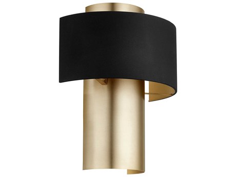 Quorum 1-Light Noir With Aged Brass Wall Sconce