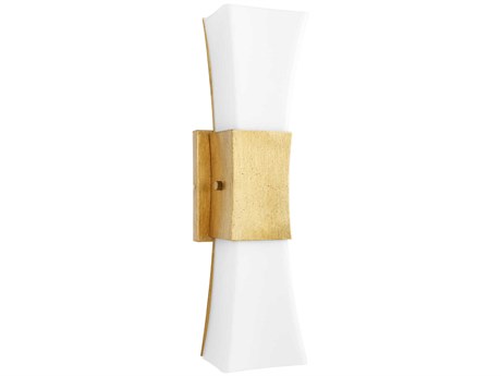 Quorum Ayala 2-Light Gold Leaf White Vanity Light