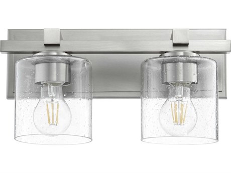 Quorum 2-Light Satin Nickel Clear Vanity Light