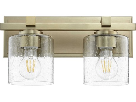 Quorum 2-Light Aged Brass Vanity Light