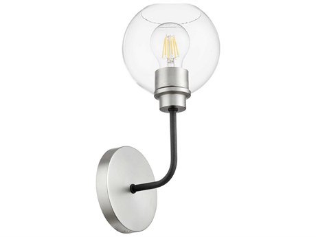 Quorum Clarion 1-Light Noir With Satin Nickel Glass Vanity Light