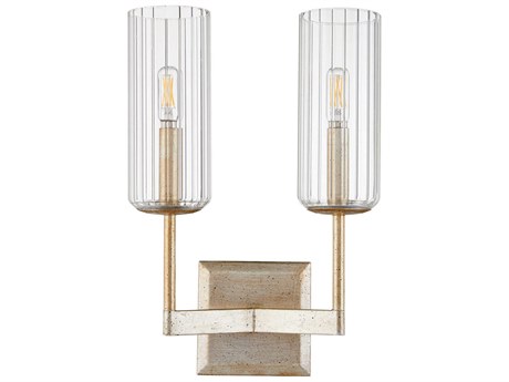 Quorum Merrick 2-Light Aged Silver Leaf Vanity Light