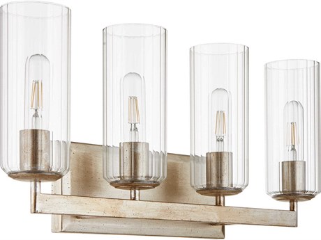 Quorum Merrick 4-Light Aged Silver Leaf Vanity Light