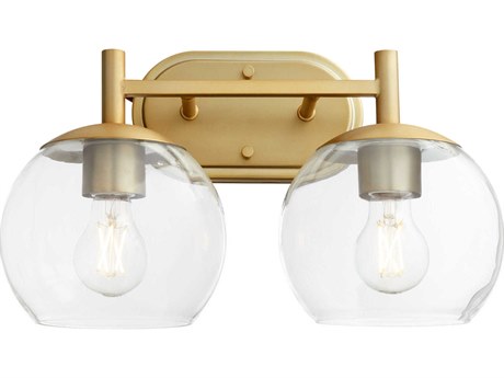 Quorum Lyon 2-Light Aged Brass Vanity Light