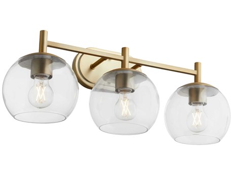 Quorum Lyon 3-Light Aged Brass Vanity Light